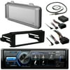 MotorSports Bluetooth Radio USB AUX Stereo Receiver w/ Cover - Bundle with Install Dash Kit, Handle Bar Control, Antenna for 98- 2013 Harley Touring FLHT FLHX FLHTC Motorcycle Bike
