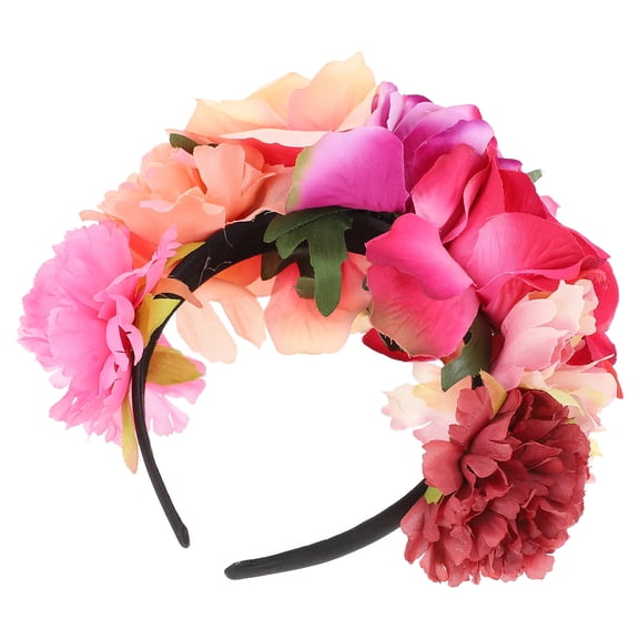 LOLIPPYY 1Pcs Hawaii Style Headband Silk Cloth Rose for Women Headwear Various Occasions