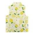 thumbnail image 5 of Xoenoiee Lemon Floral Print Girls Fuzzy Fleece Zip Up Vest with Pockets Lightweight Warm Sleeveless Jacket Coat for Toddler Youth, 5-6 Years, 5 of 7