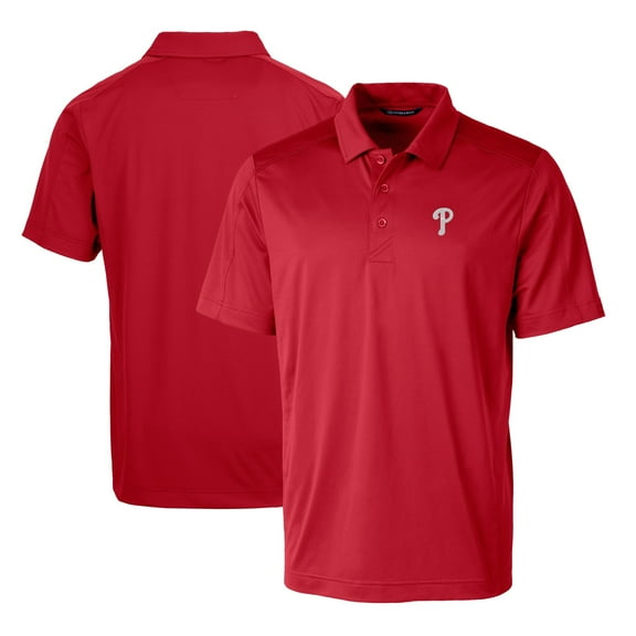 Men's Cutter & Buck Red Philadelphia Phillies Prospect Textured Stretch Polo