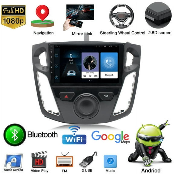 Amerteer Smart 9" Android 9.1 Big Screen Car Radio Stereo GPS OBD Wifi w/ Canbus Navigation For Ford Focus 2012-17