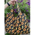thumbnail image 6 of Wrapables Large & Small Foldable Tote Nylon Reusable Grocery Bags, Set of 2, Sunflowers, 6 of 6