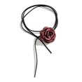 thumbnail image 2 of soumake Long tassel soft fabric rose, ladies velvet fashion flower collar necklace, 2 of 8