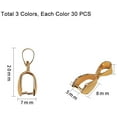 thumbnail image 2 of 90 pcs 3 Colors Brass Pinch Bails Pinch Clip Bail Clasp Dangle Charm Bead Pendant Connector Findings for Pendants Necklace Jewelry DIY Craft Making Golden/Silver/Rose Gold, 2 of 7