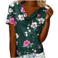 thumbnail image 3 of Otvok Women'S T-Shirt Printed Fashionable Pile Collar Breathable Summer Short Sleeve Casual Tops, 3 of 6