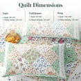 thumbnail image 6 of Tritard Floral Patchwork Soft Touch Farmhouse 3-Piece Quilt Sets, King, Green Floral, 6 of 8