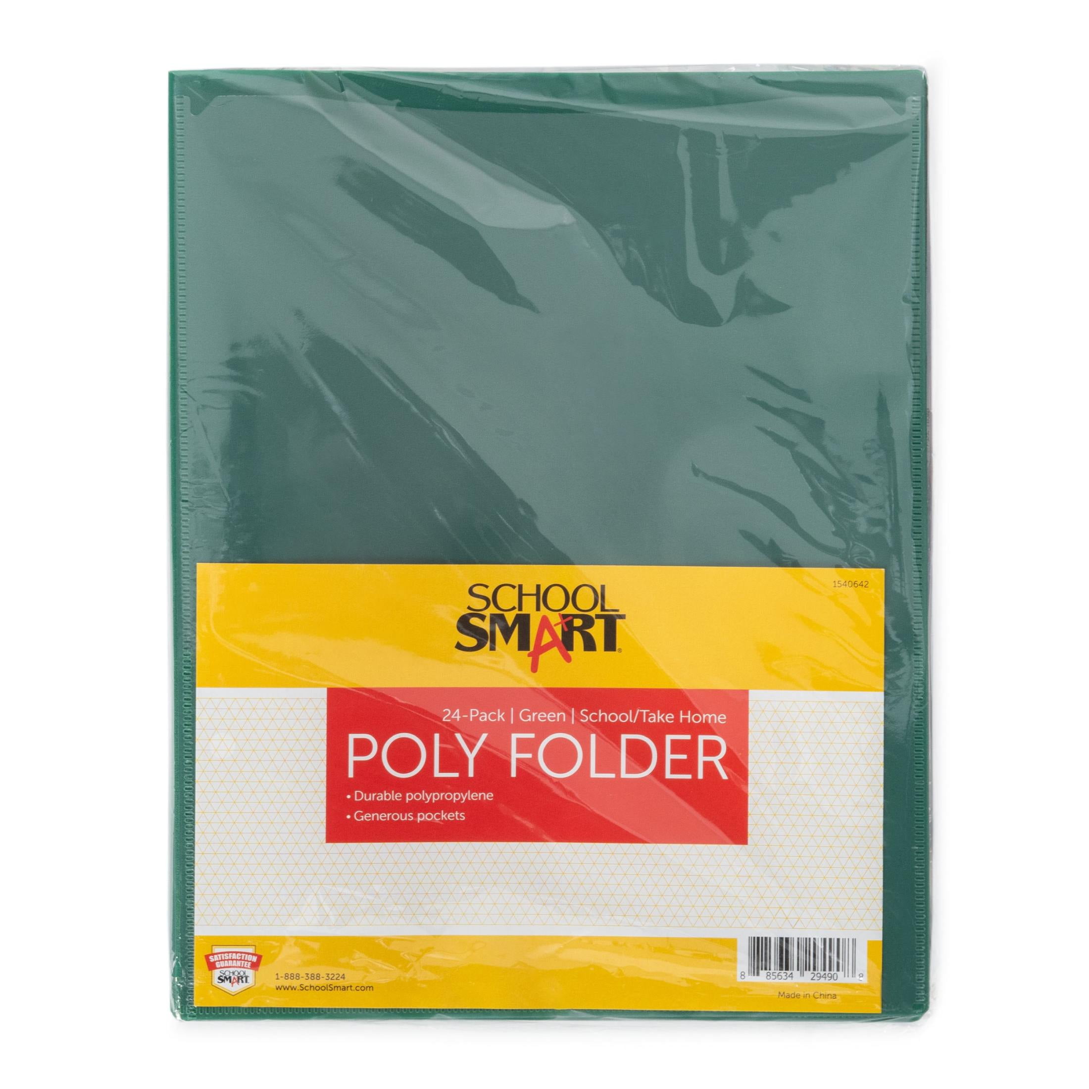 School Smart 1540642 Take Home Heavy-Duty Folder, Green - Pack of 24