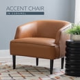 thumbnail image 3 of Linon Hoylake Faux Leather Club Accent Chair, Caramel, 3 of 16