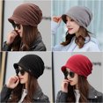 thumbnail image 4 of Women's Cotton Hat Thick Warm Windproof Simple Solid Color Beanie Hat, 4 of 6