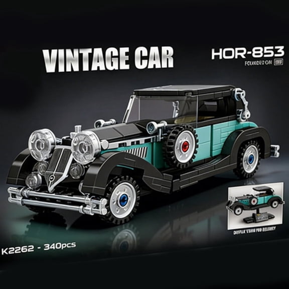 chanbrick Vintage Racing Sports Car Building Set with Display Stand Compatible with Lego City Cars for Adults Boys 340Pcs