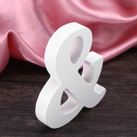 FRCOLOR White Wooden Symbol Ornament 8cm for Craft, Simple Decoration, Home and Holiday Decor