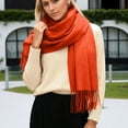 thumbnail image 2 of Bibifish Womens Scarf Trendy Solid Color Winter Thickened Long Scarf With Fringes Soft Breathable Comfy Daily Wear Elegant Scarf, 2 of 5