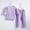 Purple, variant on Girls' Spring And Summer Solid Color Ice Silk Home Clothes Set Ice Silk Long Pants Round Neck Long Sleeve Long Pants Set Home Clothes Sizes 0-14