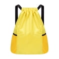 thumbnail image 1 of Yellow Drawstring Backpack Lightweight Backpack Gym Bag With Large Capacity Water-Resistant Fabric And Side Mesh Pockets For Travel And Outdoor Sports 19.3X14.6X7.9In 0.42Lb, 1 of 6