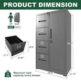 thumbnail image 2 of Innovation Works Lockable Metal File Cabinet with 4 Drawers & 1 Door, Storage Filing Cabinet for Home Office, A4 Legal/Letter Size, Assembly Required, 2 of 7