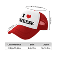 thumbnail image 3 of I Heart Cheese Love Food Funny Trucker Hat Mesh Cap Unisex Red, 3 of 5