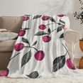 thumbnail image 7 of Cozy Vintage Cherry Print Flannel Throw Blanket - Soft, Warm &amp; Lightweight for Couch, Bed, Office, and Travel - Versatile All-Season Comfort, Perfect Gift Idea, 7 of 7