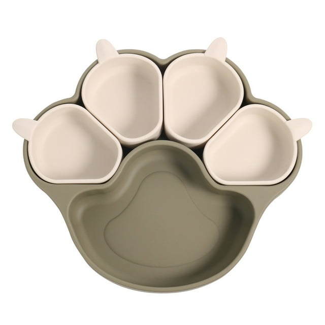 Multifunctional Silicone Bowl Children's Bowl Pet Bowl Cat And Dog Bowl Set Silicone Plates For Children Plates With Suction Cat Silicone Plates In The Shape Of Cat Bowls for Food And Water with Mat