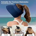 thumbnail image 2 of Sun Visor Hats for Women Wide Brim Straw Beach Hat Ponytail Open Top Packable Sun Hat Women Foldable Summer Travel Beach Hats for Women, 2 of 11