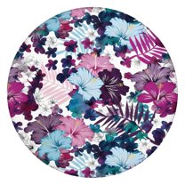Pioneer Flower Floral Print Pattern Round Fitted Tablecloth with Elastic Edge,Dining Table Cover Waterproof,Outdoor Round Tablecloth for Camping,Dining,Indoor and Outdoor