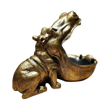 

XUYAN Hippo Statue Home Resin Hippo Figurine Fun Candy Dish Key Bowl Big Mouth Sculpture Desktop Art Decoration Clutter Container Storage Box for Entryway Decorative Bowl Big Mouth Sculpture Home
