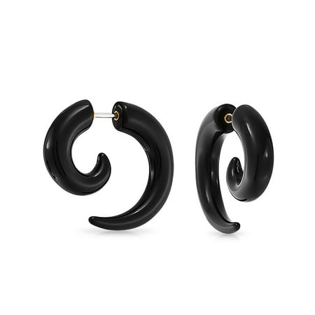 taper spiral fake earrings steel jewelry surgical ear faux plug round teen