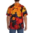 thumbnail image 3 of Gukieu Marigold Flowers In Different Colors Print Men's Short-sleeved Shirts, Button-down Pocket Shirts, T-shirts, Beach Vacation Travel Summer Clothing-4X-Large, 3 of 5