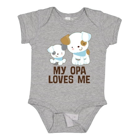 

Inktastic My Opa Loves Me Grandson Gift Baby Boy Bodysuit