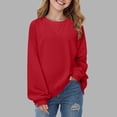 thumbnail image 2 of Towmus Girls Pullover Sweatshirt Fall Oversized Crewneck Casual Long Sleeve Solid Color Sweatshirts Basic Pullover Tops 14 Years, 2 of 7