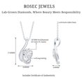 thumbnail image 4 of Rosec Jewels Lab Grown Diamond Pendant with Chain - EF-VS Grade Certified Necklace for Birthday, 10K White Gold, 4 of 6