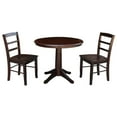 thumbnail image 5 of 36" Round Pedestal Dining Table with 2 Madrid Chairs - Mocha - 3 Piece Set, 5 of 7