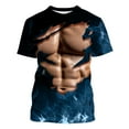 thumbnail image 3 of Nmnitkp Funny Shirts Men Muscle Fitness Chest T-Shirts 3D Print Fashionable and Cool Mens T-shirts Graphics Pattern Crewneck Short Sleeve Tees(Plus Size）, 3 of 6