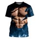 thumbnail image 4 of Camisetas de Manga Larga de los Hombres Casual Muscle Print Graphic Tee, Camiseta de Cuello de Tripulación de Manga Corta para las Vacaciones Diarias, 4 of 9