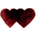 thumbnail image 2 of Double Heart Shaped Area Rug 2'x4' Fluffy Faux Sheep Skin Fur Area Rug Modern Carpet Fuzzy Rug Mat for Dorm Preppy Room Decor, Coffee, 2 of 3