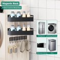 thumbnail image 4 of Especieros para Cocina Magnético, 5 Estante Magnético de Metal para Refrigerador, Organizador Móvil para el Frigorífico con 10 Ganchos con Soporte de Papel, 4 of 4