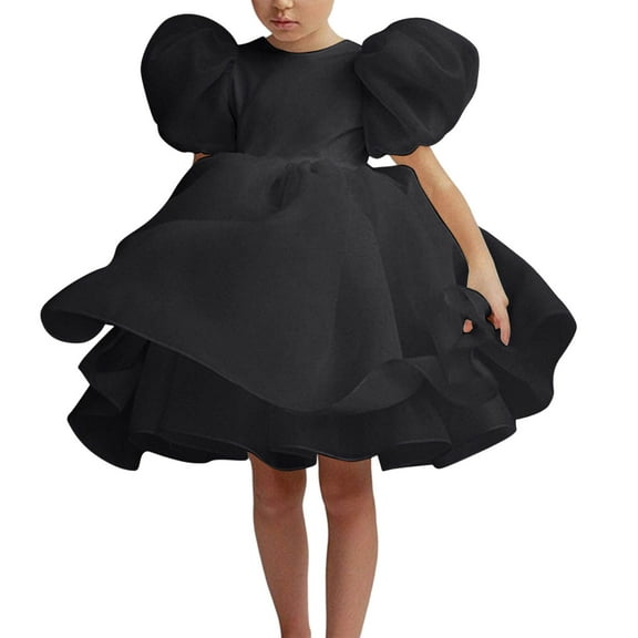 Ball Gown for Little Girls Toddler Princess Dress Fashion Short Sleeve Casual Party Tulle Sundress for Kid Mesh Gauze Dress Fluffy Summer Dresses Sparkly Sequin Birthday Prom Outfit
