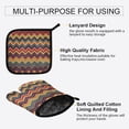 thumbnail image 3 of Yayeee Oven Mitts and Pot Holder Set of 2 Heat Resistant Kitchen Gloves Baking Hot Pad, Brown Geometric, 3 of 5