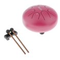 thumbnail image 2 of Mini tambor de lengua de material acero de 8 tonos de 6 pulgadas Instrumento de percusión con llave F Tambor de mano con mazos de tambor de 2 piezas Rosado Gloria Tambor de lengüeta de acero, 2 of 8