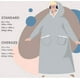 thumbnail image 5 of Manta de franela Sherpa larga para llevar puesta, cálida y de invierno, con mangas, sudadera con capucha, manta de televisión de gran tamaño, jersey, 5 of 6