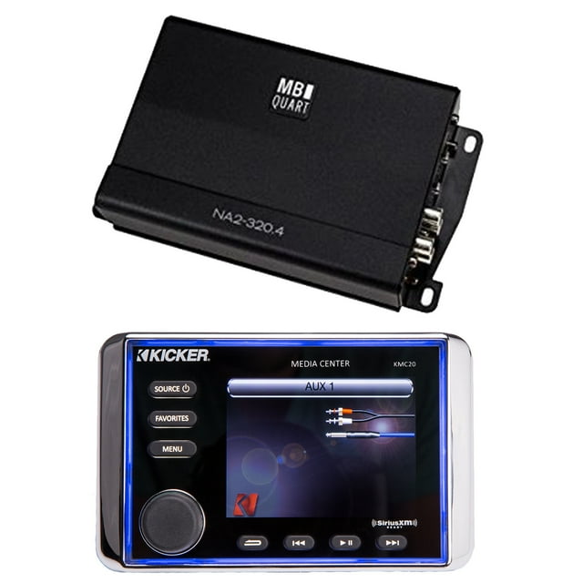 Kicker KMC20 Bluetooth Premium Media Center Bundle Combo With MB Quart