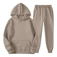 thumbnail image 6 of Girls Sweatsuit Kids Boys Sweat Suit Two Piece Outfits Jogger Set Sweatpants and Hooded Clothing Sets Activewear,Light Brown 2-3 Years, 6 of 7