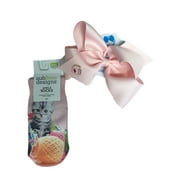Angle View: Sublime Designs Kids Kitten Ankle Socks & Light Pink Hair Bow