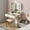 White + Gold-C, variant on Manora Makeup Vanity Desk with Mirror and Lights, X Shaped Makeup Vanity Set with Drawers for Bedroom White & Gold