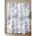 thumbnail image 4 of Watercolor Grey Floral Stall Shower Curtain, Waterproof Shower Curtains for Bathroom, Gray Ombre Botanical Summer Washable Fabric Cloth Bath Curtain for Bathtub Decoration with Hooks 36x72 Inches, 4 of 6
