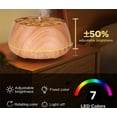 thumbnail image 3 of 1 Pack Essential Oil Diffuser,Aromatherapy Mist Humidifier,Auto Shut-Off Diffuser with 7 LED Color Lights,Essential Oil Diffuser for Office,Home,Bedroom,Living Room (Brown), 3 of 7