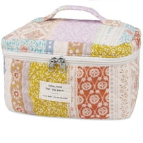 Soda Candy Large Makeup Bag Cotton Cosmetic Bags for Travel Cute Floral Coquette Aesthetic Toiletry Bag for Women
