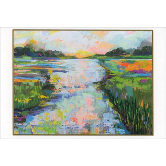 Pictura Abstract Dancing Light On Stream Blank Note Card