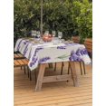 thumbnail image 3 of Outdoor Tablecloth with Umbrella Hole for Patio/Picnic/Party/Camping, Spring Lavender Waterproof Table Cloth Rectangle Table Cover Washable, Country Botanical Watercolor Flowers (54"x 80"), 3 of 8