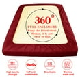 thumbnail image 6 of Super Soft and Durable​​ Microfiber Fitted Sheet, Machine Washable Fitted Bed Sheet with 15 inches Deep Pocket, Full, 54 x 75 inches, Wine Red, 6 of 7