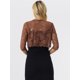 thumbnail image 4 of Dde San Patricio Cárdigan Elegante De Bolero De ManLarTop De Encaje Floral Transparente PaMujer Marrón XL, 4 of 5
